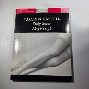 Jaclyn Smith Silky Sheer Thigh Highs Lace Top Medium Nylon Lycra Sheer Toe